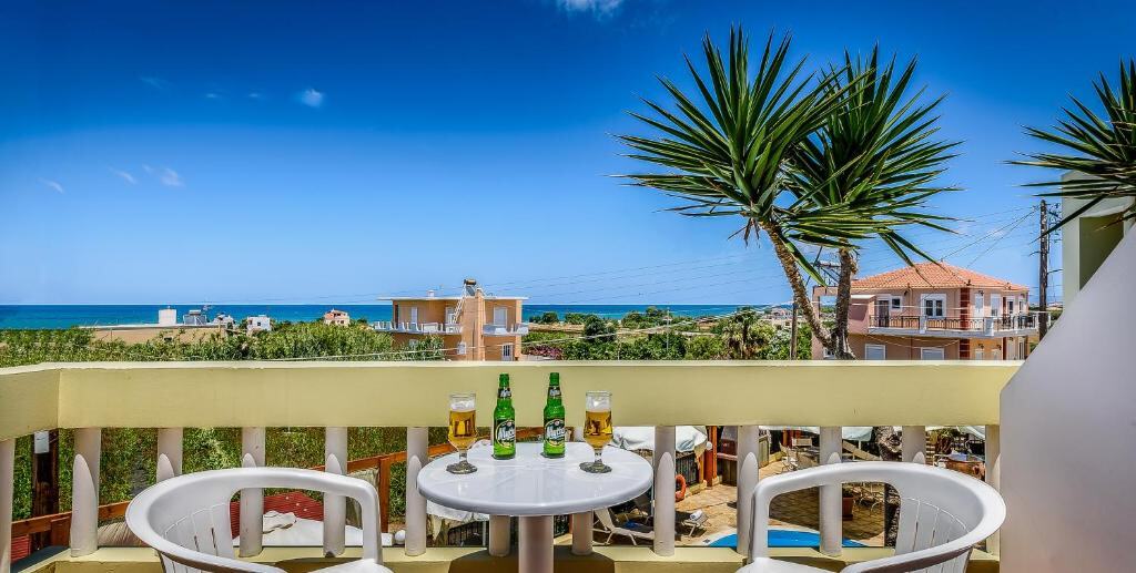 Balcony terrace with sea view over Kamisiana